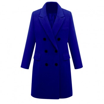 Jackets For Women Wool Blend Warm Long Coat Autumn Winter Plus Size Female Slim Fit Lapel Woolen Overcoat